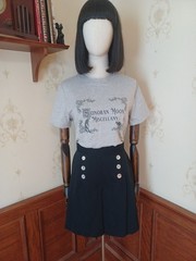 Vintage 1980s/1990s Willow Ridge Black High Waist Sailor Style Pinup Culottes