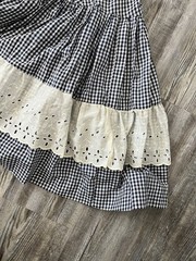 VTG 70s Gunne Sax Gingham Maxi Prairie Dress Juliet Sleeves Cottagecore