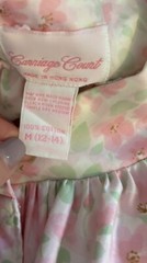Vintage Carriage Court robe nightgown Day Dress Mumu Pink Floral Snap M 12-14