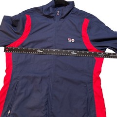 Vintage FILA 100th Anniversary Centenario Windbreaker Jacket Navy Blue Lining M