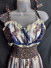 1970’s Da AlCa Lacey Ruffled Floral Cottagecore Dress Size 9-10