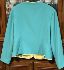 Vintage 1980s Howard Wolf Retro Green Teal Toggle Festive Jacket Size 12