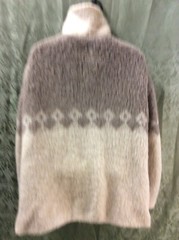 Vintage Hilda Ltd Made In Iceland Virgin Wool Sweater Jacket Coat L tan ivory