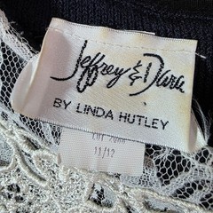 Jeffrey & Dara Vintage Chic Navy Sweater Dress with Lace Sz 12