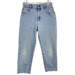 Lee Vintage 1970s High Waisted Cropped Blue Cotton Denim Jeans – Size 26 27
