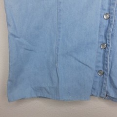 Vintage Western Pearl Snap Blue Top Womens Size Medium M