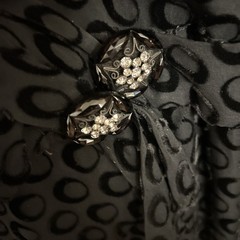 Turn of Century 1920’s BLack Afternoon DRESS Geometric details, lace, jewels.