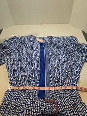 Vintage Lady Carol Dress, Woman’s 12, Polyester, Pleated, Long, Button, Belt