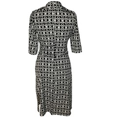 Vintage hot papaya women’s black white geometric print dress minimalist medium L
