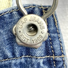 Vintage 2002 Women Size Medium Blue Denim Overall # RN 54023 Silver Buckle Pre O
