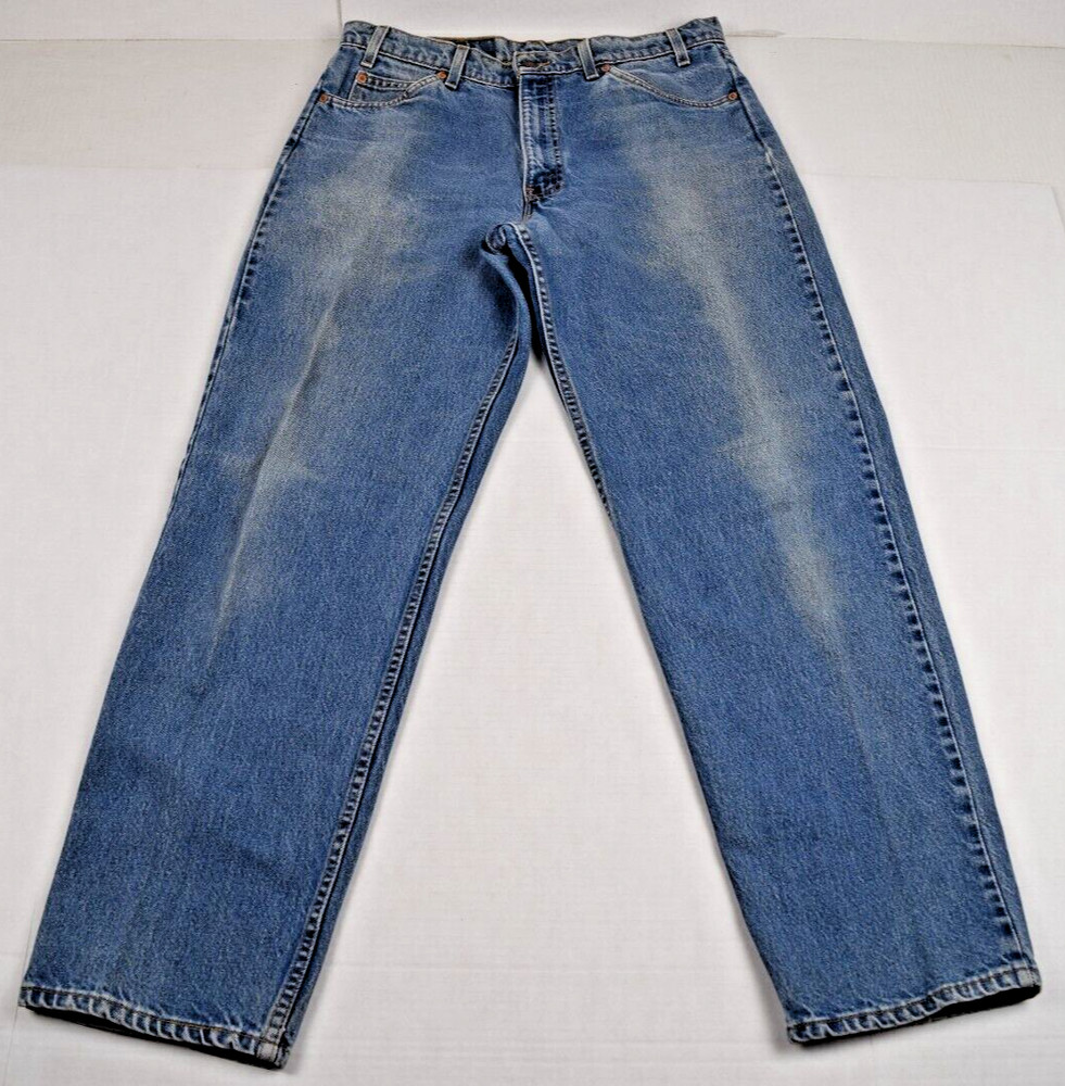 VTG Levis 550 Jeans 34 x 30 90s Relaxed Joker Fade Straight Leg Made USA c.1997
