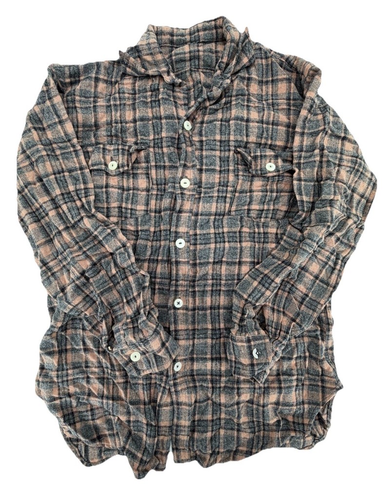 Vintage 1970s Woolrich Flannel Plaid Cotton Outdoors Button-Up Shirt Size Large