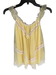 Vintage Baby Doll Lingerie Set NOS RARE Kmart 2 Piece W Tags Yellow Lacey Flower