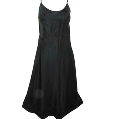 Vintage 40s Suzette Slip Black Acetate Rayon Dress Slip Size 36 Adjustable Strap