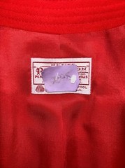 Vtg Pendleton Women Jacket Sz 10P Virgin Wool Red Cropped Blazer USA Open Front