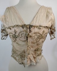Antique Edwardian Evening Bodice Leonard O’Neill with Gold Metallic Embroidered