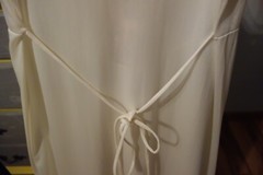 Vtg. Texsheen Nightgown Ivory Prairie Style Wide Ruffle Hem Nylon Sz M