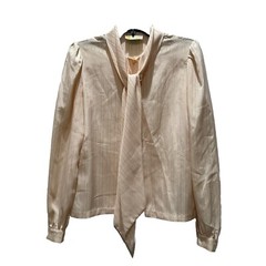 Collegian CA Tie Blouse Sz9-10Secretary, Long Sleeve VTG 80s retro Boho library