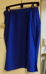 NEW Perry Ellis America Silk Cotton Bl Blue Skirt WOMEN SIZE 12 NWT POCKET VINT