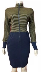 Chetta B Sherri Bloom Peter Noviello ILGWU Sz 4 Stretch Wool Sweater Dress #CB8