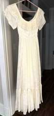 Gunne Sax by Jessica San Francisco Prairie Dress sz 5 Cream Lace Sheer 70s