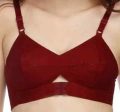 Vintage Maroon Cotton Bullet Bra – Round Stitch Comfort & Style for Every Body