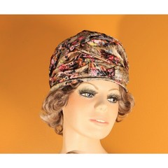 1950s Gray and Purple Floral Dress with Matching Jacket & Hat Three Piece Outfit
