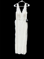 NWT Adrianna Papell Women’s Long Sleeveless Gown w/ Illusion Wedding Gown Sz 10