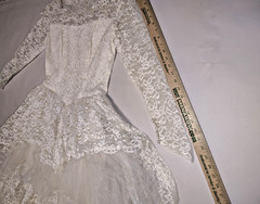 1950’s VTG Lace Tiered Wedding Gown Cupcake Tulle Wedding Dress ❤️ Sz 12 UNION