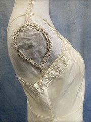 Vtg 50s 60s Barbizon Ariel Tafredda Full Slip White Taffeta Side Zip Fits XS/S