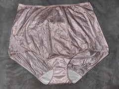 Vtg Shadowline Shiny Nylon & Lace Granny Panty Full Cut Brief Plus 3XL 3X New