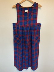 VTG Premiere Classe Women XS Plaid Pinafore Jumper Dress Made in Canada Grunge