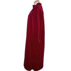 Vintage Caftan Robe House Coat Red Velour 38/40 Made In USA Pocket It’s A Charm