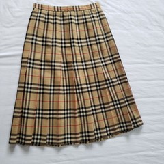 Vintage Burberrys Nova Check Wool Skirt Waist 28″x 29″ Long Sz”K14 Long” England