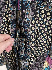 Vintage Floral Paisley Lady Carol Rayon Button Down Shirt Dress USA 16 NOS Boho