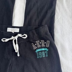 Aeropostale black teal flare sweatpants Y2K vintage mcbling women’s x-large