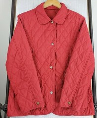 BARBOUR Size 10US Daphne Womens Red Diamond Quilted Snap Front Field Jacket Coat