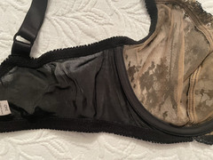 VTG Victoria Secret Bra 34D black floral lace underwired unlined 2001