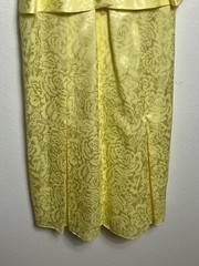 Vintage 1980s Peplum Dress Floral Design Slim Handmade Unsized MEASUREMENTS Desc
