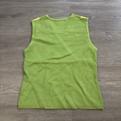 Vintage 90s Color Block Tank Top S Yellow Green Pink Lime Colorful Retro Milano