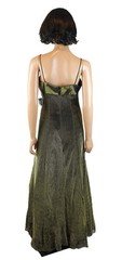 NWT Night Way Prom Dress Sz M 90s Long Sleeveless Black Gold Sparkly Lace Gown