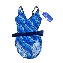 NEW Vintage Bathing Suit Rose Marie Reid Swimsuit w/ Belt Leopard 16 Large ILGWU