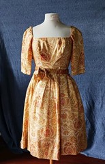 Suzy Perette 1960s Yellow Party Dress Vintage Small Size Beautiful