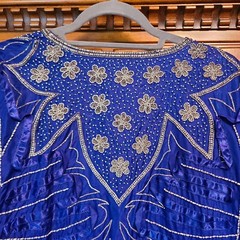 VTG Fantasy of Esister Max Womens 100% Silk Beaded 3pc Skirt Suit sz 16