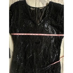 Kush by S&N Fashions VTG Black Beaded Sequin 100% Silk Dress Women XL India