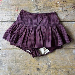 Vintage 1960s Swimsuit Bottom Mini Skirt As Is Worn Flaws Women’s Red And Black