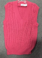 Vintage Forenza Chunky Knit Sleeveless Sweater Vest Size LARGE BURGUNDY NICE