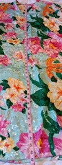 Vintage Amber Blue Kaftan, Muumuu, Dress, Tropical Pink, Green, Blue, Free Size