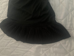 SODA BLU FULL SLIP GOWN BLACK W/ PLEATED HEM MEDIUM USA