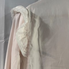Vtz Barbizon Pink Lace Trim Embroidered Nightgown Long Sleeve Maxi M Modest